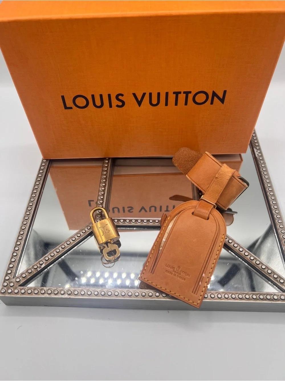Louis Vuitton Luggage Tag and Poignett (Handle Strap) with Lock & Key 311